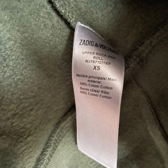 NWT Zadig & Voltaire Green Rock & Roll Sweatshirt XS - Picture 12 of 12